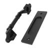 Sliding Door Pull Handle Heavy Duty Black Slotless Metal Pull and Flush Barn Door Handle