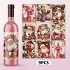 9 шт. Рождественское украшение Водонепроницаемые наклейки на винную бутылку 5x3,93 дюйма Рождественская винная этикетка, Украшение для рождественской вечеринки