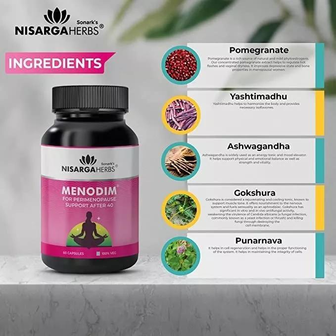 Менодим (60 кап), Menodim Peri Menopause Support,  Nisarga Herbs