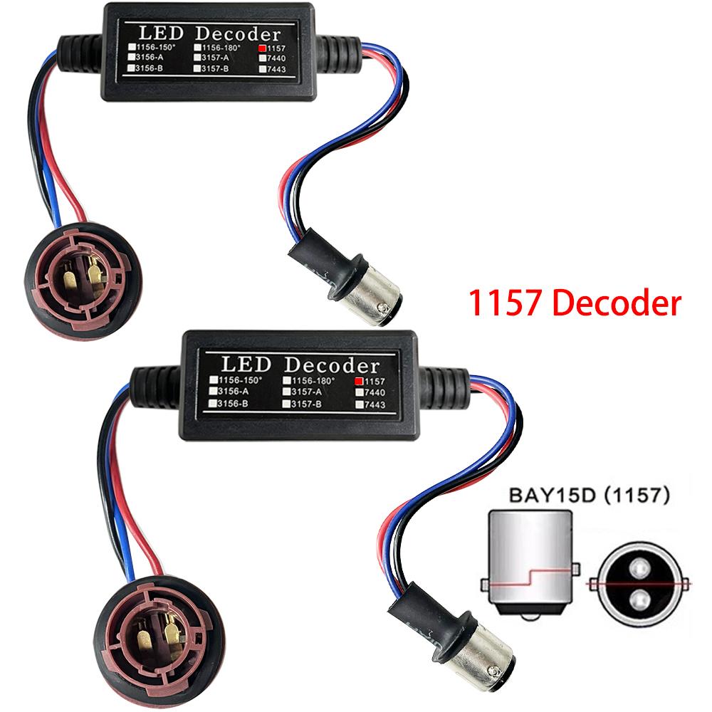 2 шт. BAY15D 1157 S25 Canbus Светодиодная лампочка с декодером предупреждения, резистор нагрузки, цоколь, без ошибок, без мерцания, декодер.