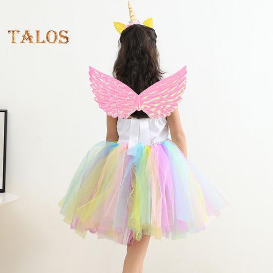 Bolalar chiqishi Farishta qanotlari Rangli malika ko'rinishi Yengil qayta ishlatiladigan Sahna shousi rekviziti Halloween Rojdestvo Kospley qanotlari rekviziti
