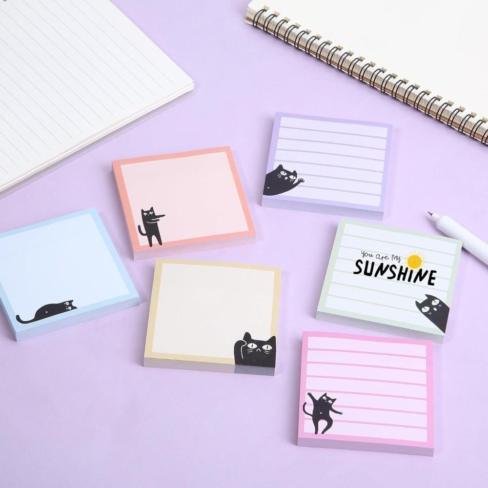 9pcs Set Random Patterns Sticky Notes Macaron Style Colorful Page Markers Student