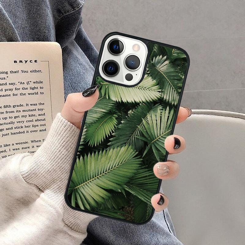 Чехол для телефона с тропической пальмой и банановым листом для iPhone 17 Air 16 16e 15 Plus для Apple 13 11 12 14 Pro Max Cover coque