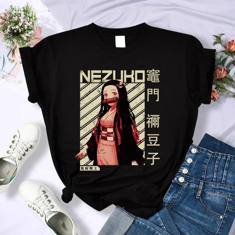 Demon Slayer T Shirt Women Kimetsu No Yaiba Nezuko Tshirt Female Tanjirou Kamado Graphic Tee Shirt Japanese Anime Manga T-shirt