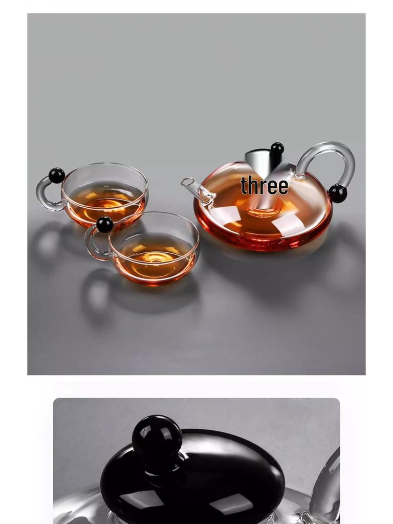 Nordic Style Smoke Grey High-Temperature Resistant Sage Glass Kettle Teapot Set