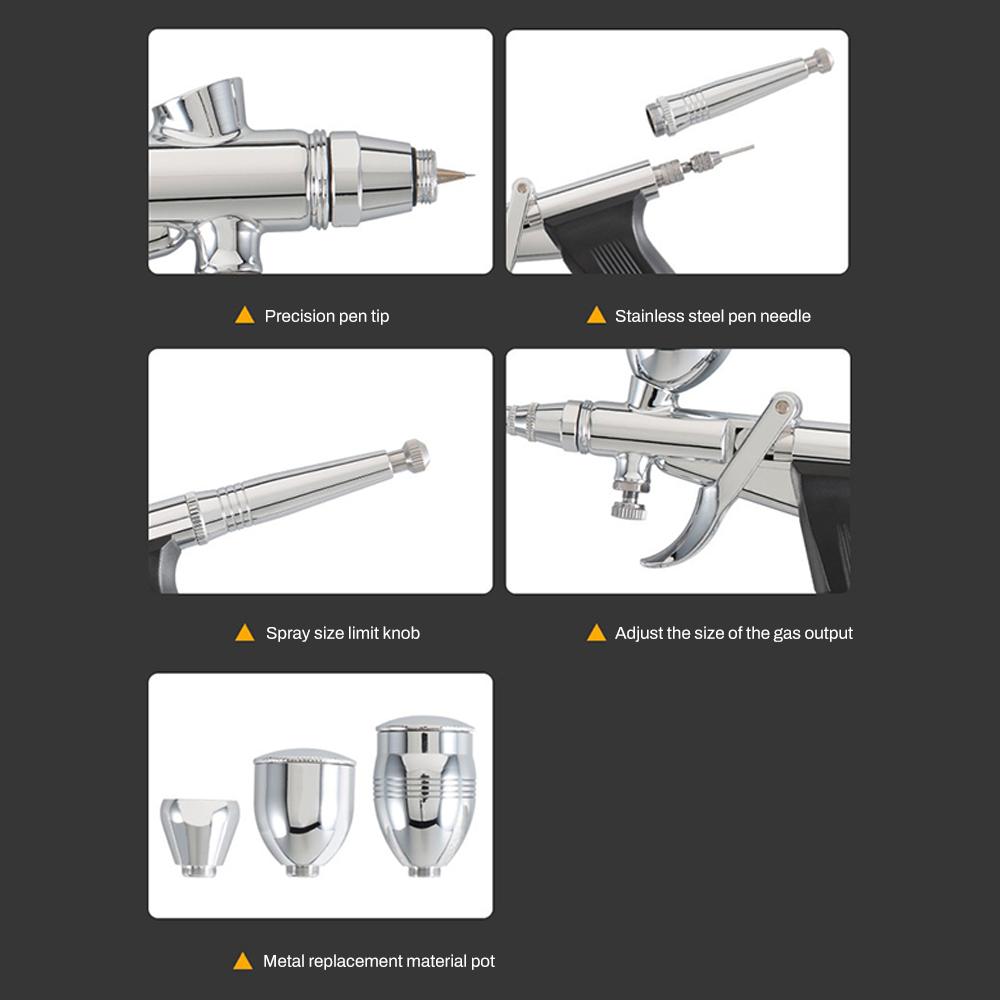 Профессиональный набор аэрографов 0,3/0,5/0,8 мм Игла сопла Аксессуары Подходит для нейл-арта, татуировок, покраски моделей автомобилей