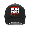 Кепка для программиста 'Run Cmd' Забавный подарок на день рождения для унисекс Парня Мужа Летняя бейсболка регулируемая Шляпы для активного отдыха