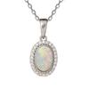 [R5603] - Artisanal Silver Pendant 'Goddess Opal' Silver White (rhodium) - 10x8mm