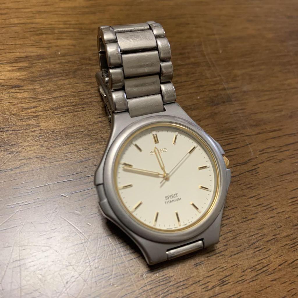 [USED] Seiko SPIRIT Titanium Watch, Thin and Lightweight, Working