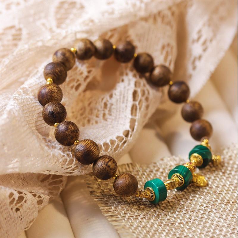 Premium Material Natural Fragrance Bracelet Attractive Solid Design Com Contas Modern Jewellery Smooth Wooden Bead Bracelet