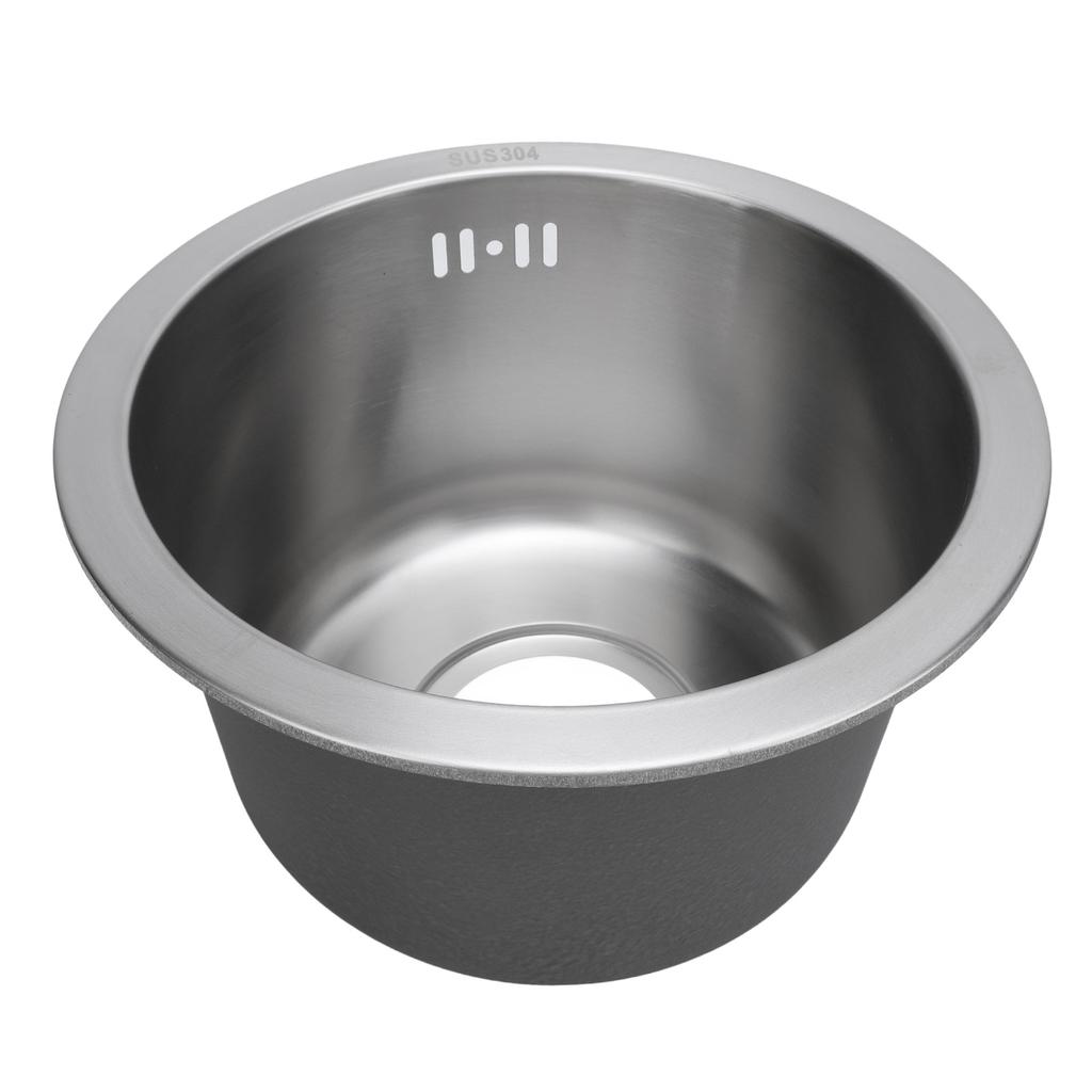 Kitchen Sink Undermount 304 Stainless Steel Single Bowl Mini Round Sink with Strainer 28cm Outer