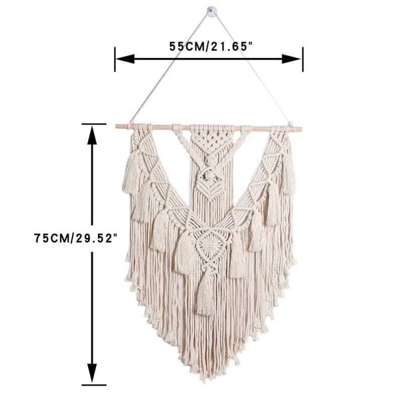 Хлопковая нить, гобелен ручной работы, шикарный стиль бохо, сплошной цвет, простое украшение для домашнего интерьера