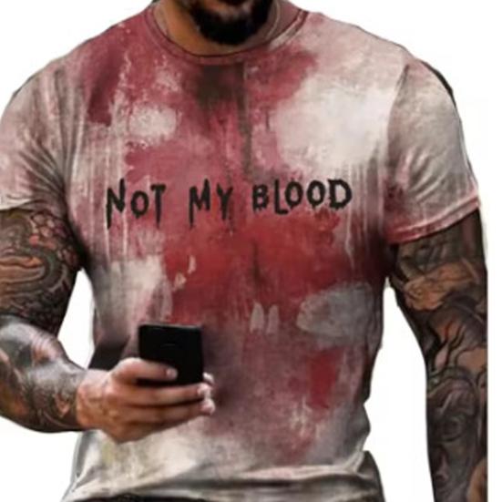 Детская футболка на Хэллоуин, футболка с принтом пятен крови, жуткая футболка с коротким рукавом и круглым вырезом