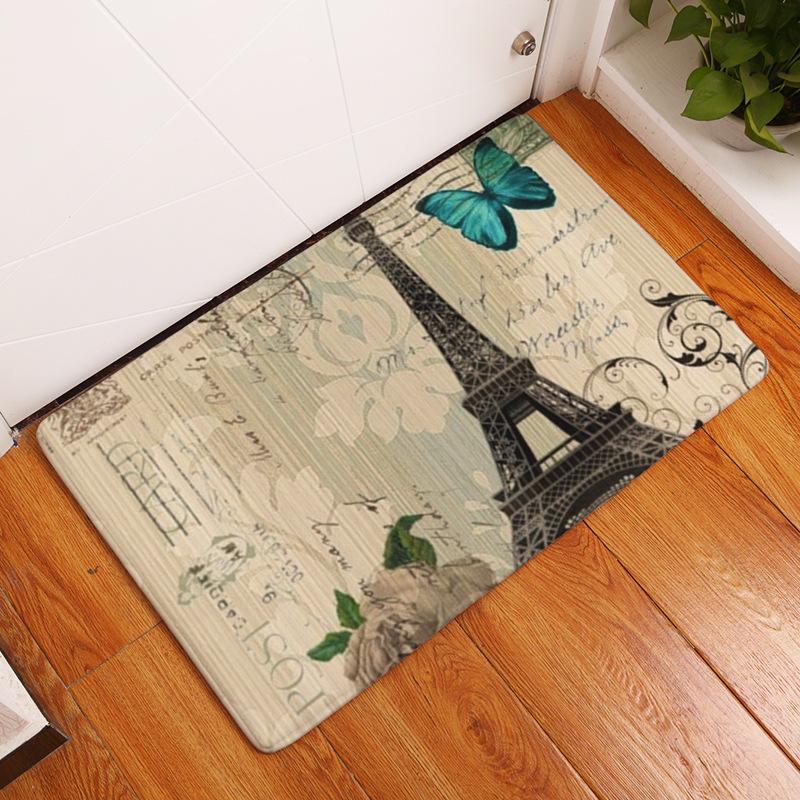 Nordic Butterfly Print Entrance Door Mat Front Door Welcome Mat Washable Bathroom Non-slip Mat Porch Bedroom Carpet