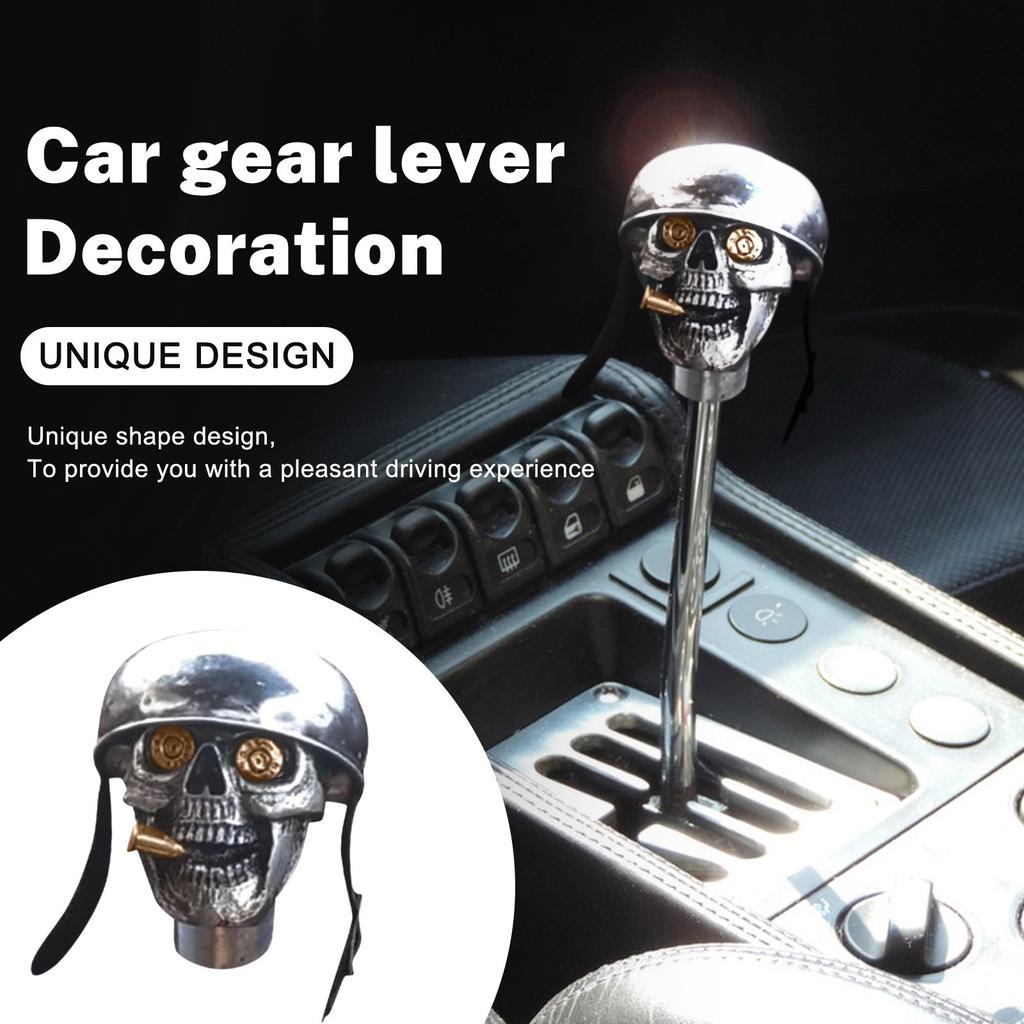 Skulls Soldier Grip - Handcrafted Gear Knob,Sliver Devil Skulls Car Stick Shifter Handle,Skeleton Fit Most Manual Automatic Transmissions
