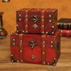 Wooden Storage Box with Lock Large Capacity Multipurpose Decorative Treasure Chest Retro Style Storage Organizer