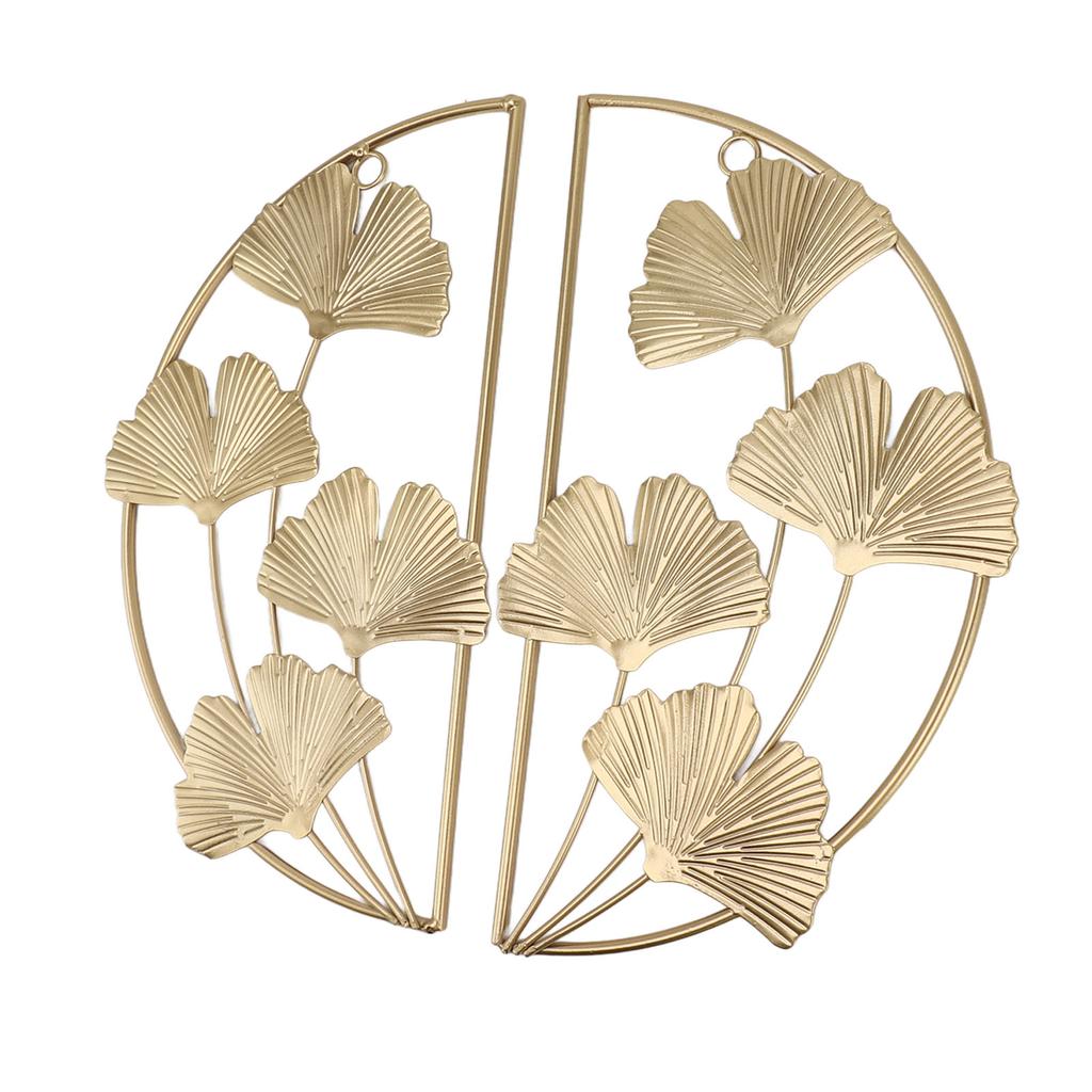 Golden Ginkgo Leaf Wall Hanging Decor Golden Iron Art Wall Sculpture Wall Decor for Living Room Office Study