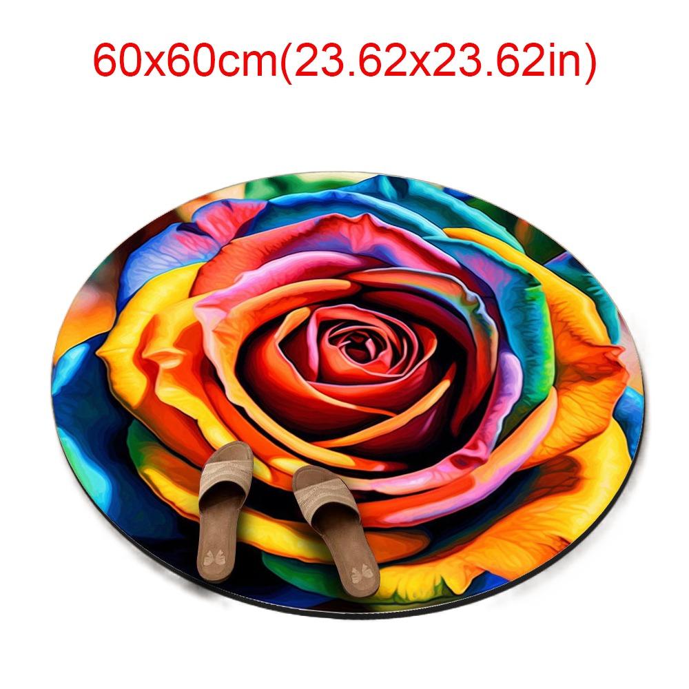 Нескользящий коврик для пола «Пион» специальной формы, коврик для пола в ванную комнату для гостиной, чайного столика, прикроватный