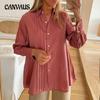 Women's Solid Simple Shirt Casual Button Cardigan Shirt Top