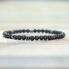Маленький браслет из бусин 4 мм для мужчин, из натурального гематита, оникса, вулканической лавы, мужской браслет-шарм, мужские аксессуары, подарок для мужа