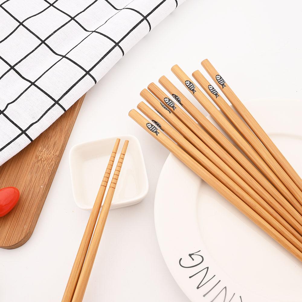 5 пар многоразовых китайских классических деревянных палочек для еды, традиционные винтажные палочки для еды из натурального бамбука ручной работы, кухонные принадлежности для суши