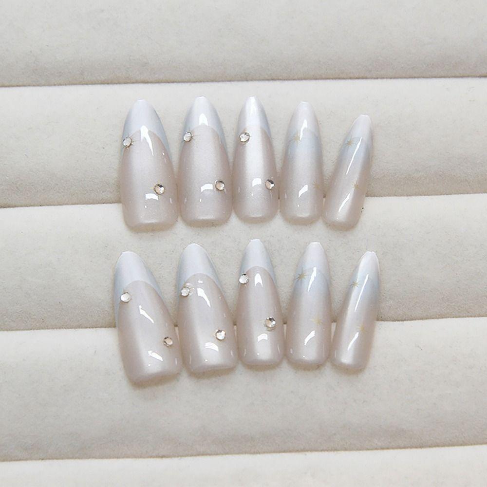 24/30PCS Ink Painting Fake Nail Spice Glitter Nail Tips Fashion Press on Nails  for Women Girl