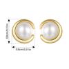 BAMOER 925 Sterling Silver Pearl Stud Earrings Freshwater Pearl For Women Grace Evening Accessories Plated Gold  Fine Jewelry