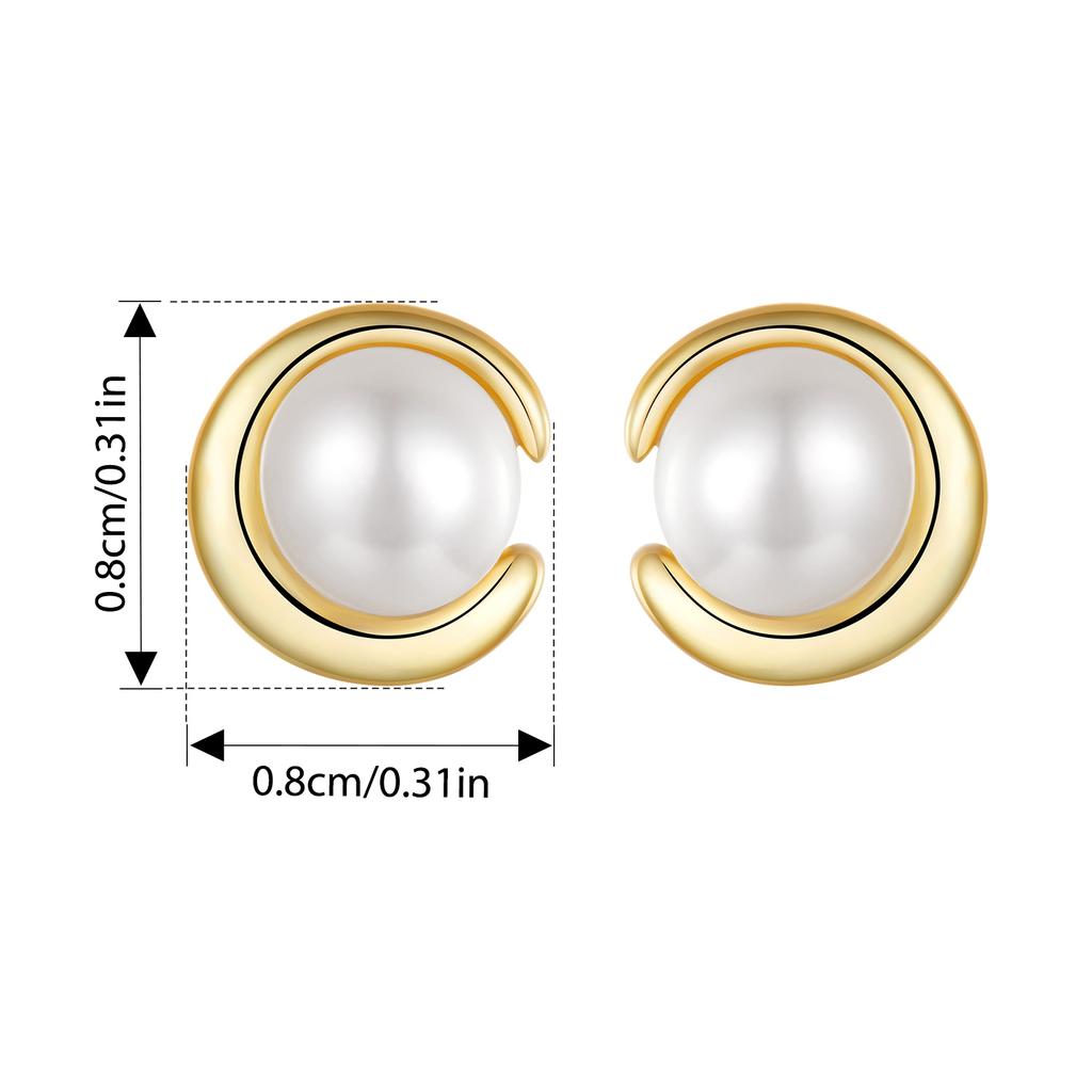 BAMOER 925 Sterling Silver Pearl Stud Earrings Freshwater Pearl For Women Grace Evening Accessories Plated Gold Fine Jewelry