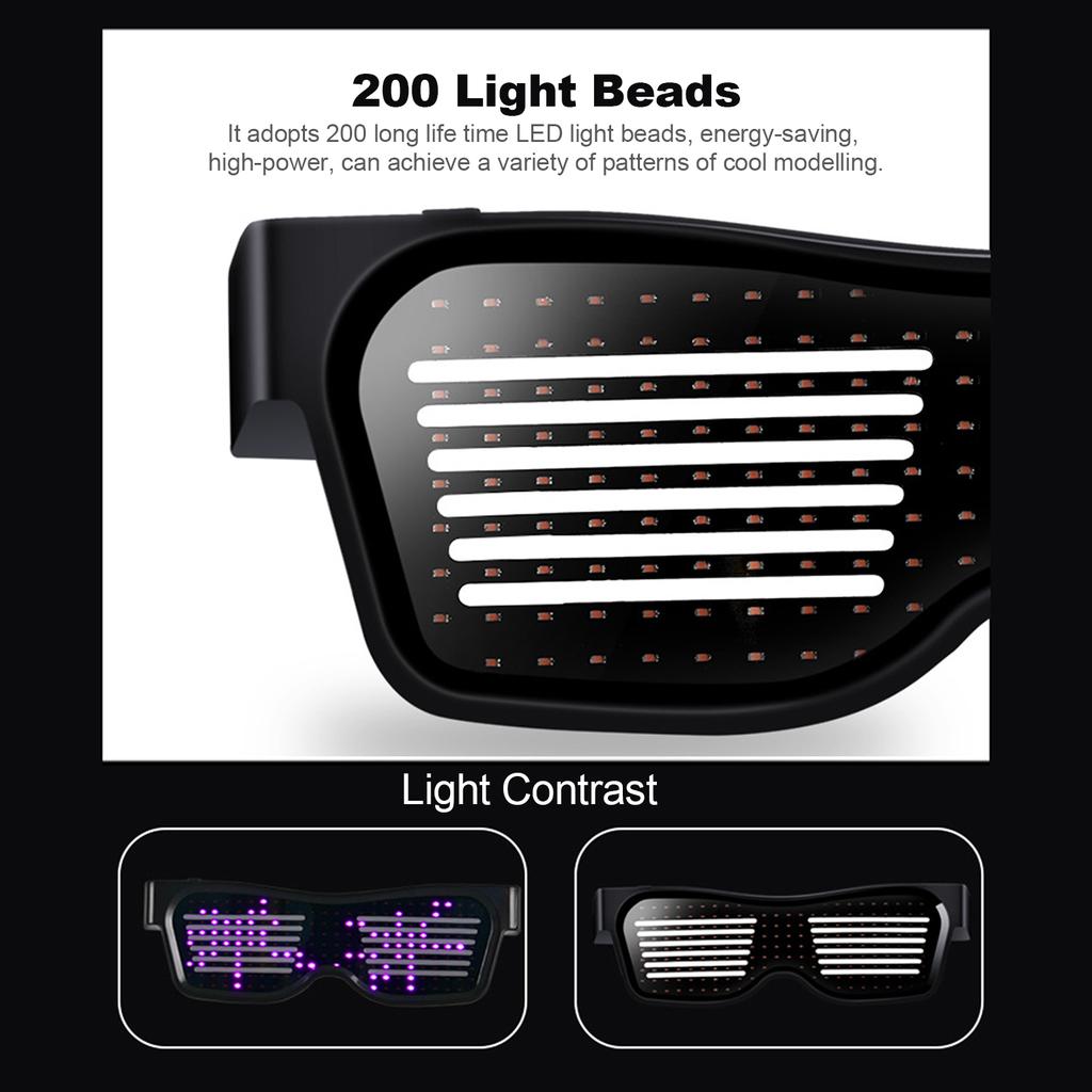 USB-заряжаемые светодиодные очки BT-очки с управлением через приложение умные очки модные светящиеся