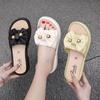 Home Slippers  Ladies Slippers Summer Soft Sole Non-Slip Fashion Bow Sandals Comfortable Mid Heel Slides