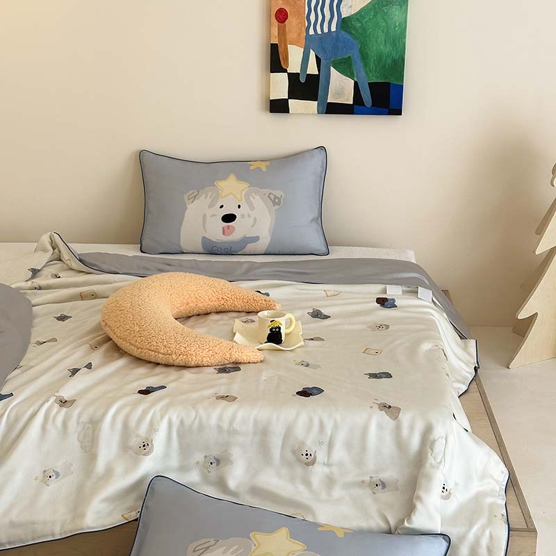 Premium 100 Lyocell Cooling Blanket for Kids Adults Soft Skin Friendly Summer Comforter Air Conditioner Quilt