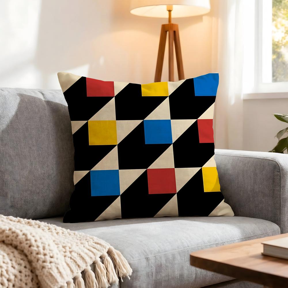 Pattern Bauhaus Geometry Cushion Cover Pcs Decorative Covers Soft Cushion Case for Sofa Couch Decor x x Pillowcases