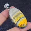Natural Bumble Bee Jasper 925 Sterling Silver Jewelry Pendant 2.56" i7M74