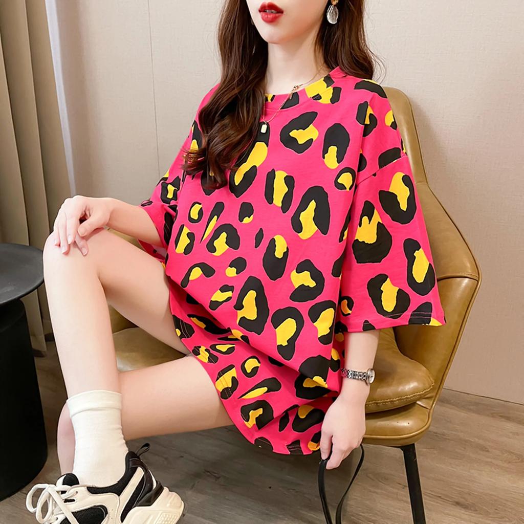 Летняя винтажная футболка с принтом Мода Женская Оверсайз Графические Длинные Футболки Y2k Топы Харадзюку хип-хоп Уличная одежда молодежная