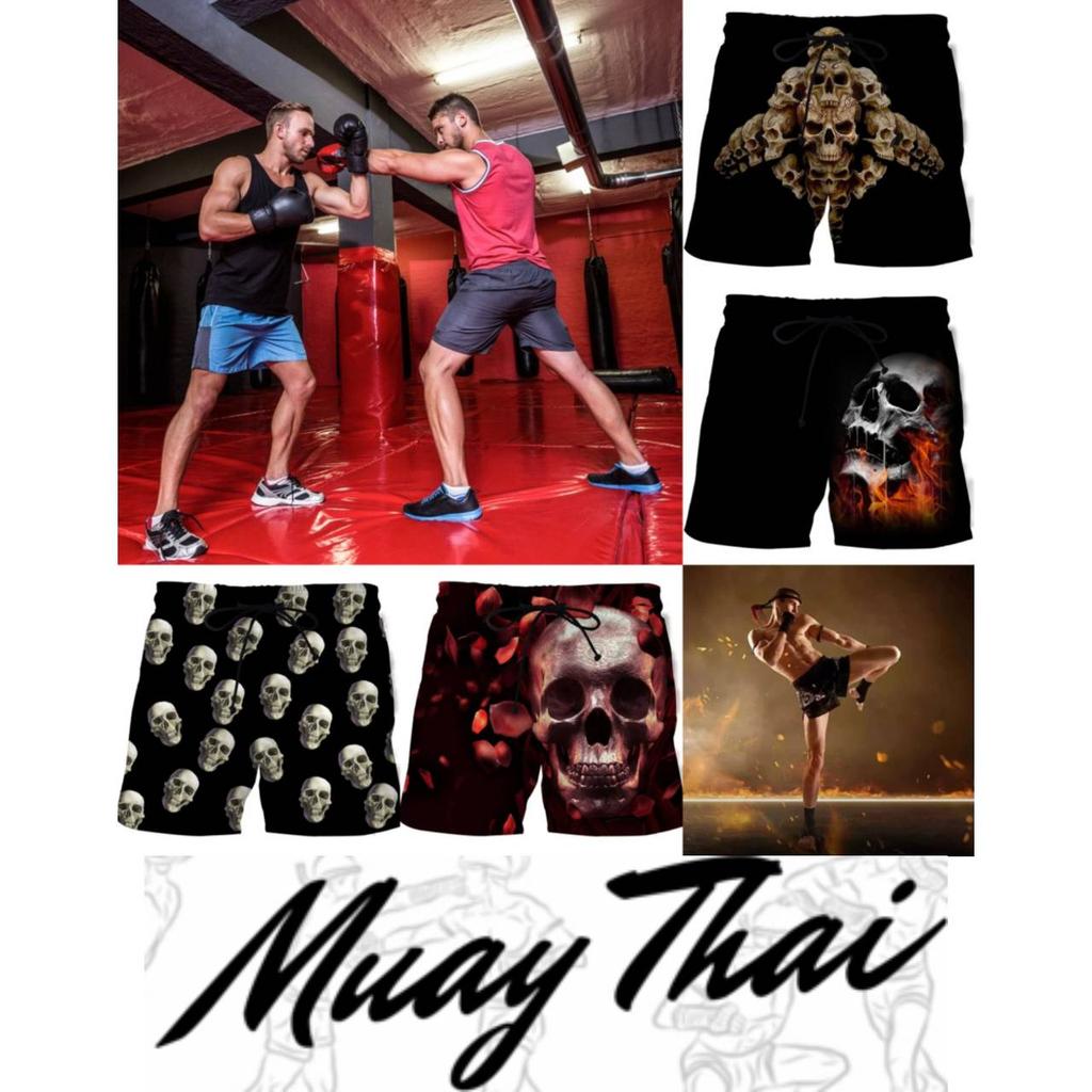 Skull Ghost Horror Skeleton Dark Boxing Shorts Pants 3D Print Fighting Training Unisex Men Women Quick Dry Fitness Gym Sport Workout Casual Streetwear