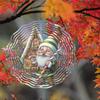 Festive Gnome Santa Wind Chime Metal Weathervane Christmas Decor for Outdoor Garden Patio Indoor Holiday Gift for Season Yard
