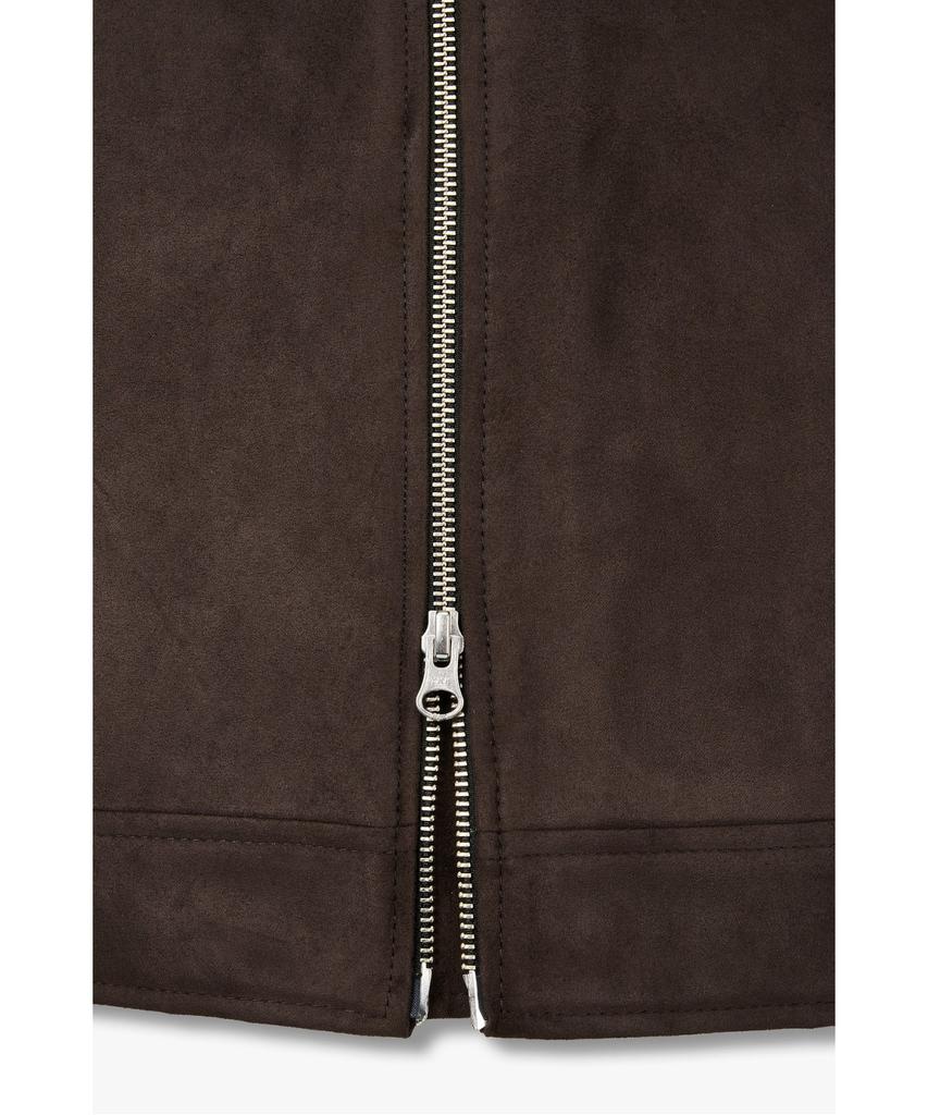 Studio Tomboy [Men] Synthetic Suede Zip-Up Jumper _Dark Brown_91M6361832