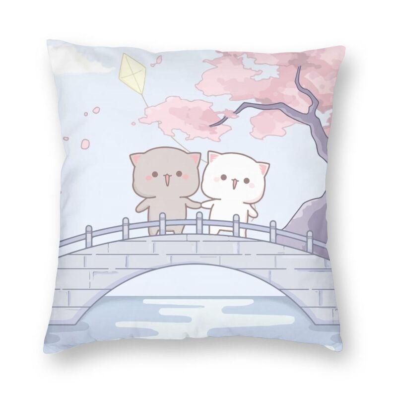 Наволочка для спальни, гостиной, милой пары, кота, персика и гома, домашний декор, наволочка для дивана