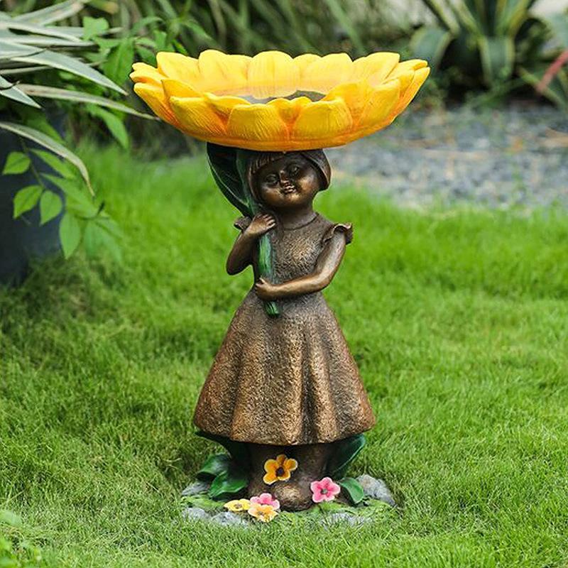 Stump Resin Bird Feeder Garden Design Ornament Bird Flock Feeder Design Ornament Dog Pet Ornament