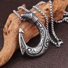 Vintage Men's Fish Hook Pendant Popular Charm Stainless Steel Viking Necklaces for Women Punk Hip Hop Party Jewelry Accessories