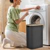 Крытая корзина для белья большой вместимости, узкая корзина для грязной одежды с крышкой, 55 л, корзина для одежды с ручками для