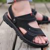 Sandals Men's Summer Soft Leather Casual Beach Shoes Men's Non-slip Wear-resistant Dual-purpose Cool Slippers Men 2025