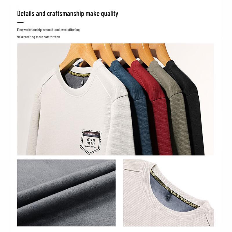 Luomeng Men's Fleece-Lined Warm Knit Pullover