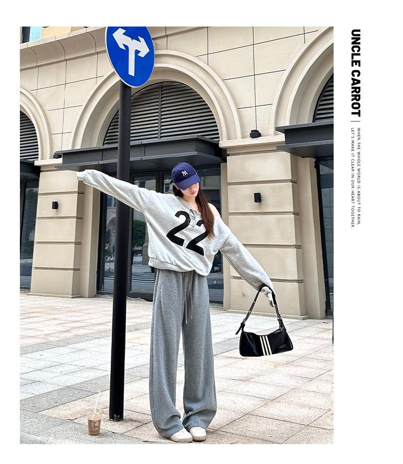 Women's High-Waist Wide Leg Pants, Spring/Autumn 2025 - Black Scimitar Loose Straight Sweatpants