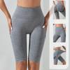 Модные облегающие однотонные спортивные штаны для йоги, женские повседневные шорты для йоги с высокой талией, женские эластичные шорты для фитнеса, бега, йоги 24414