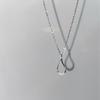 Water Drop Necklace Women's Light Luxury Niche Design Korean Version Hollow Raindrop Stainless Steel Collarbone Chain
