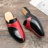 Luxury Designer Casual Moccasins Sandals Mens Anti-slip Flat Half Shoes for Men Loafers Leather Slippers Breathable Mules Slides