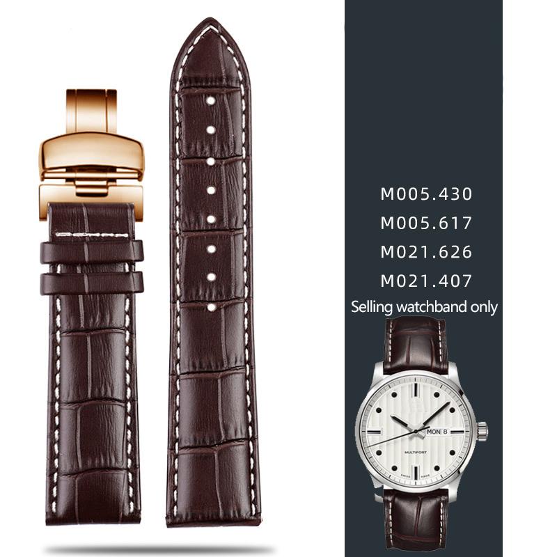 Кожаный ремешок для Mido Helmsman m005 Оранжевый Руль m005614 m005430A Мужская часовая цепочка с браслетом-бабочкой 22 мм 23 мм