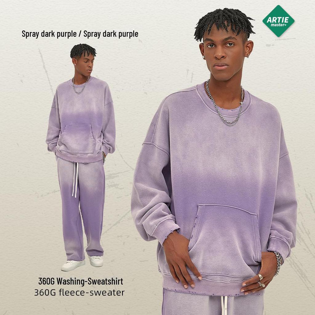 ARTIE Мужской комплект из толстовки и брюк в винтажном стиле с распылением 2023 года