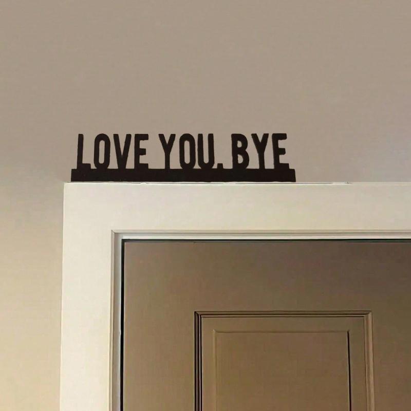 1PC Classic Metal "LOVE YOU BYE" Sign - Geometric Wall Art for Living Room, Indoor Wall Decor - Unique Home Decoration & Gift Idea for Valentine's Day